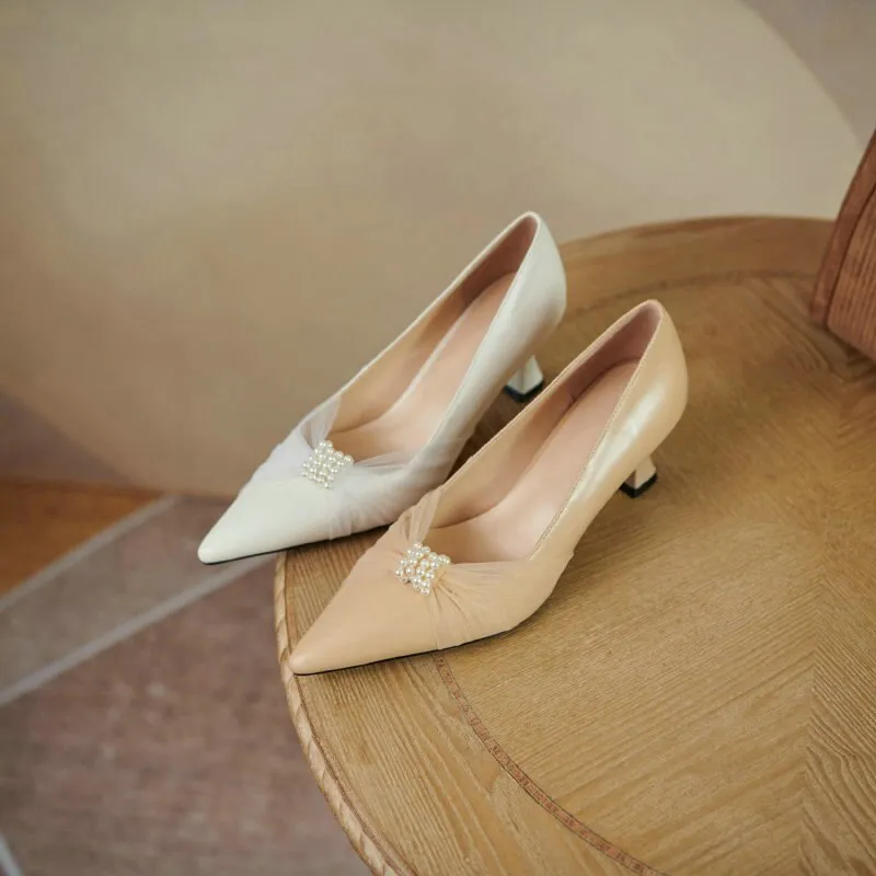 Genuine Leather Sexy High Heels