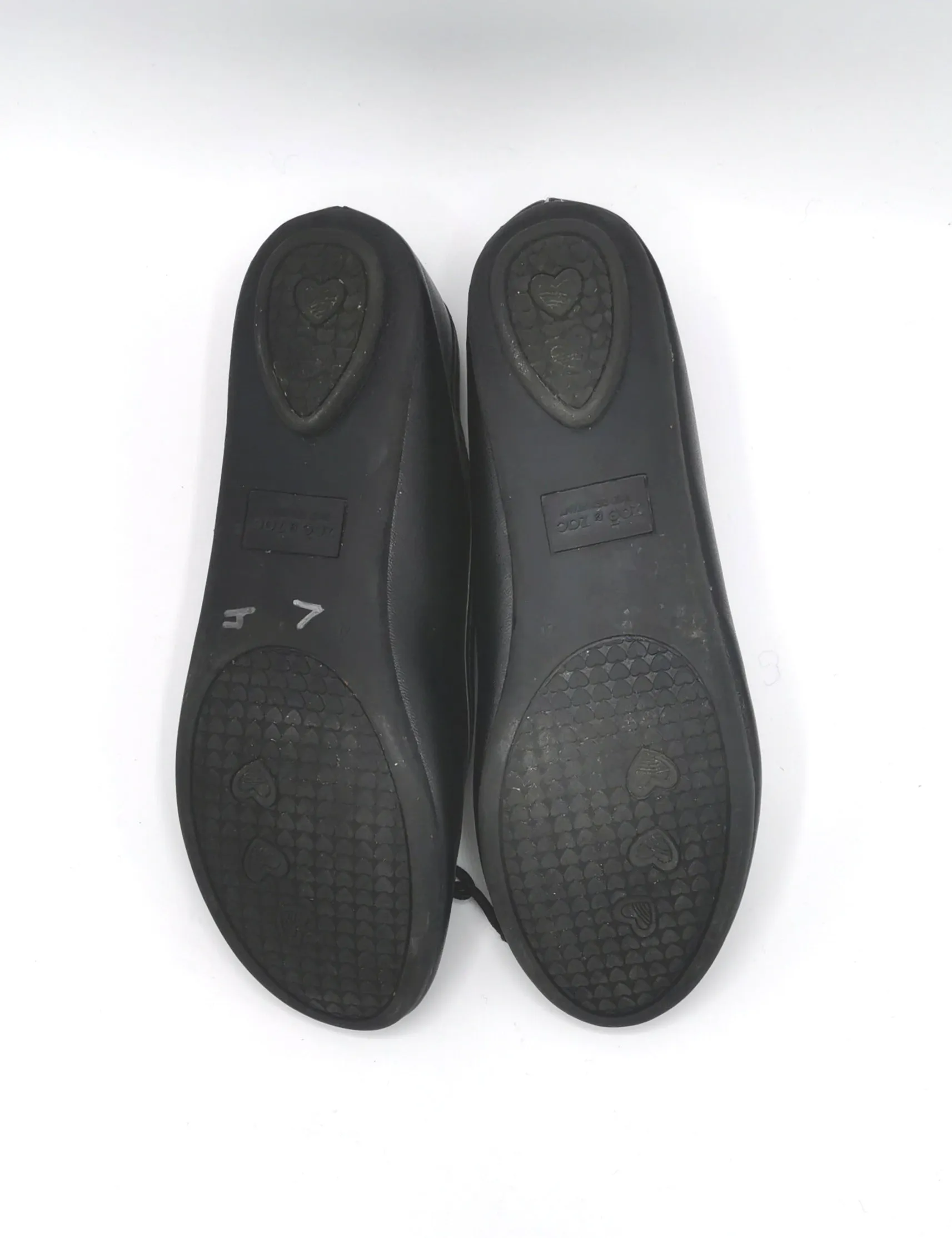 GIRL SIZE 4 YOUTH - ZOE & ZAK, Black Ballet Flats EUC B2