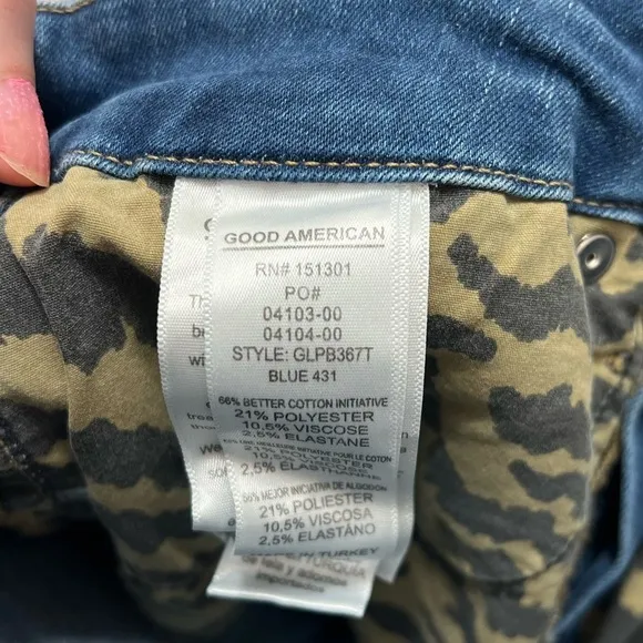 Good American Womens Good Legs ZebraPockets Skinny Jeans Blue Denim Blue Legs