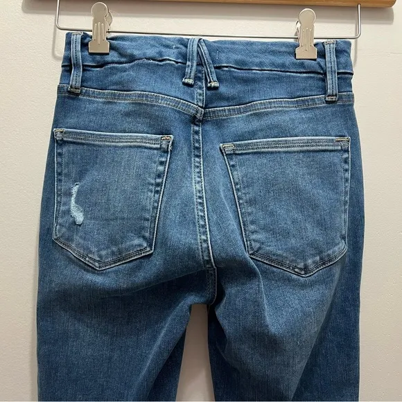 Good American Womens Good Legs ZebraPockets Skinny Jeans Blue Denim Blue Legs