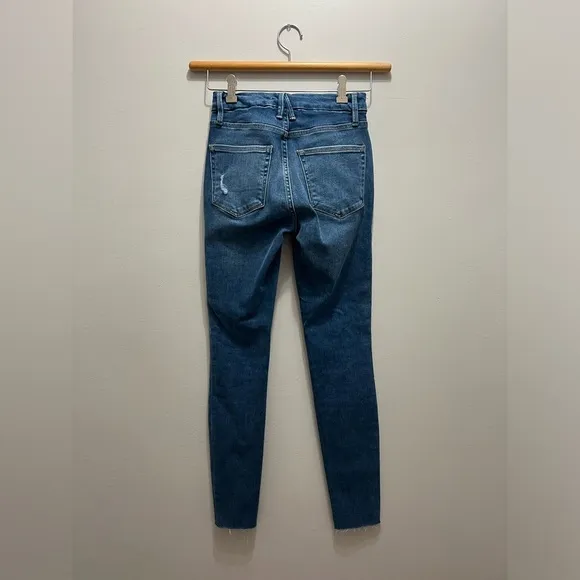 Good American Womens Good Legs ZebraPockets Skinny Jeans Blue Denim Blue Legs