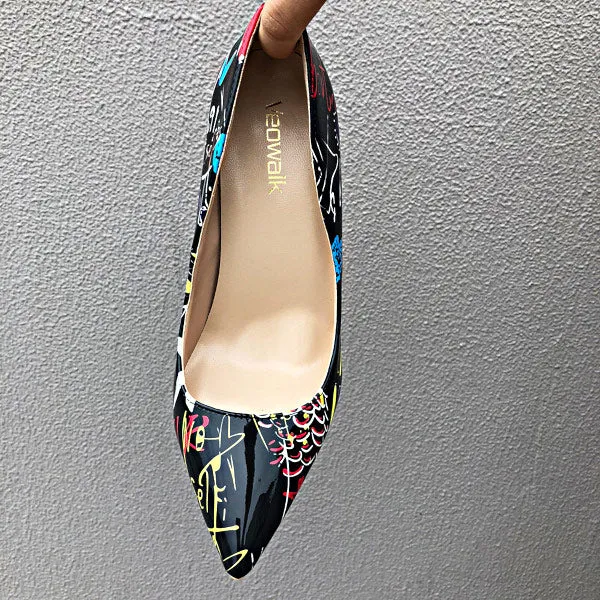 Graffiti Print Stiletto High Heels