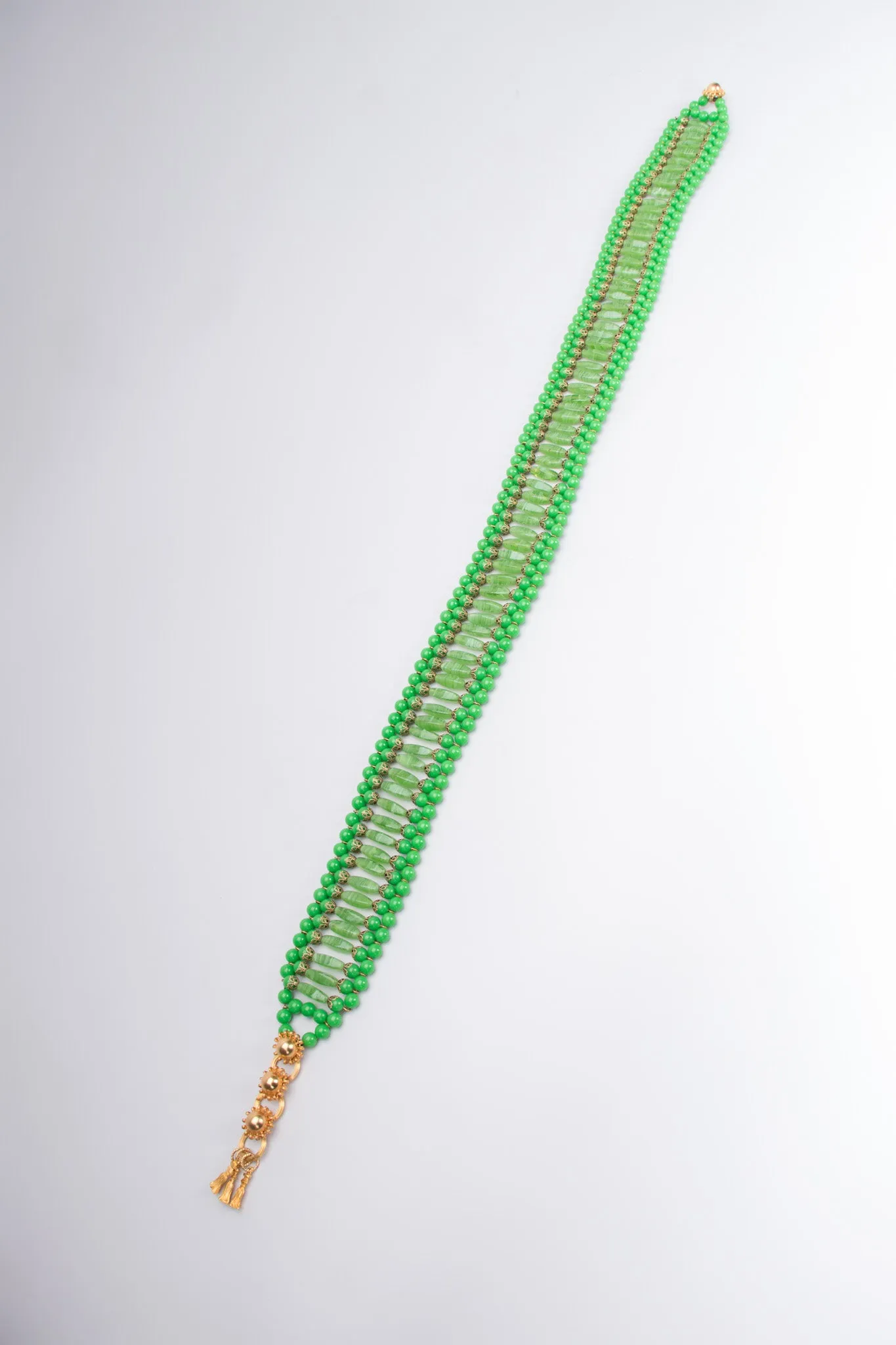 Green Glass Bead Belt