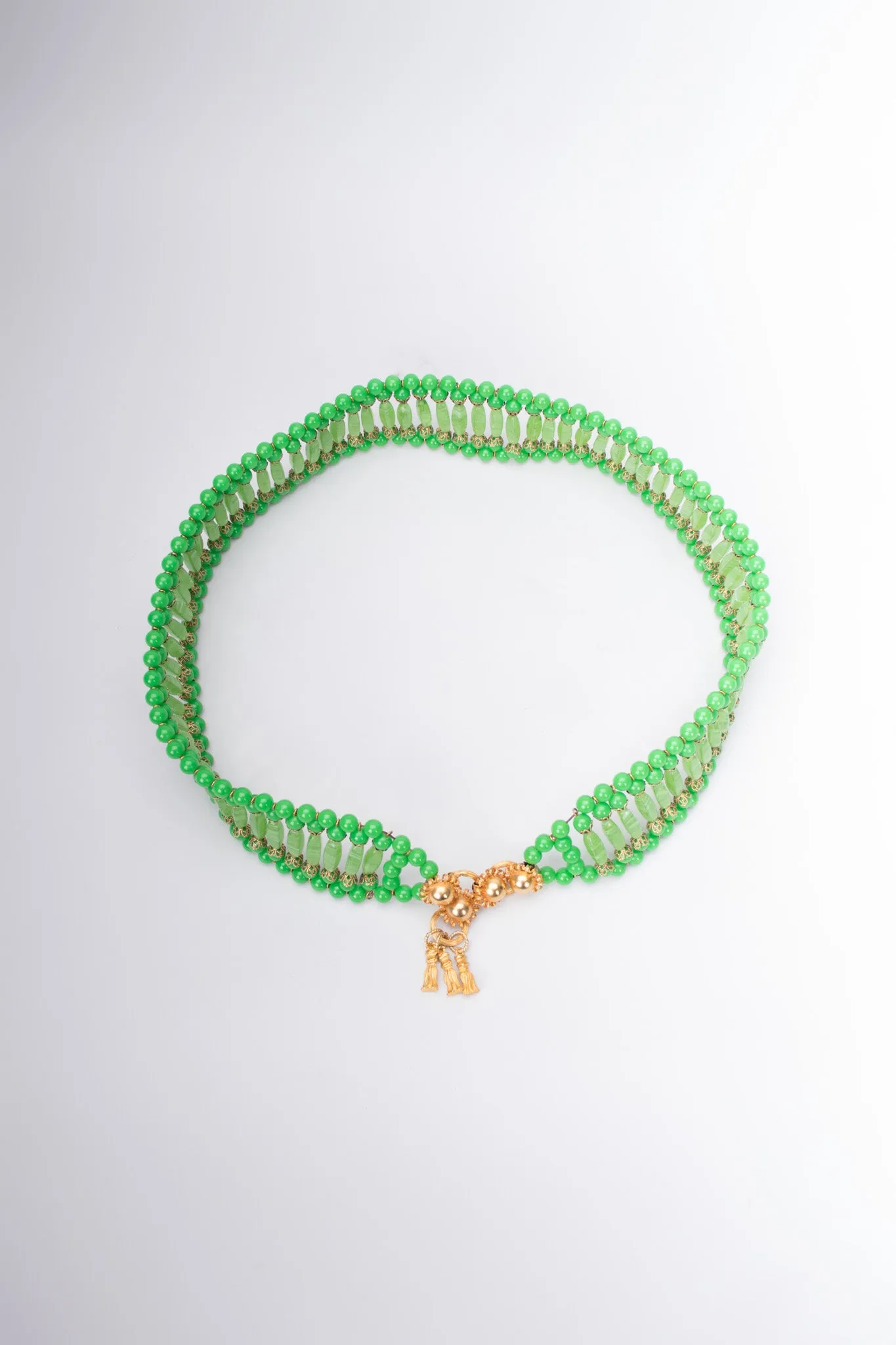 Green Glass Bead Belt