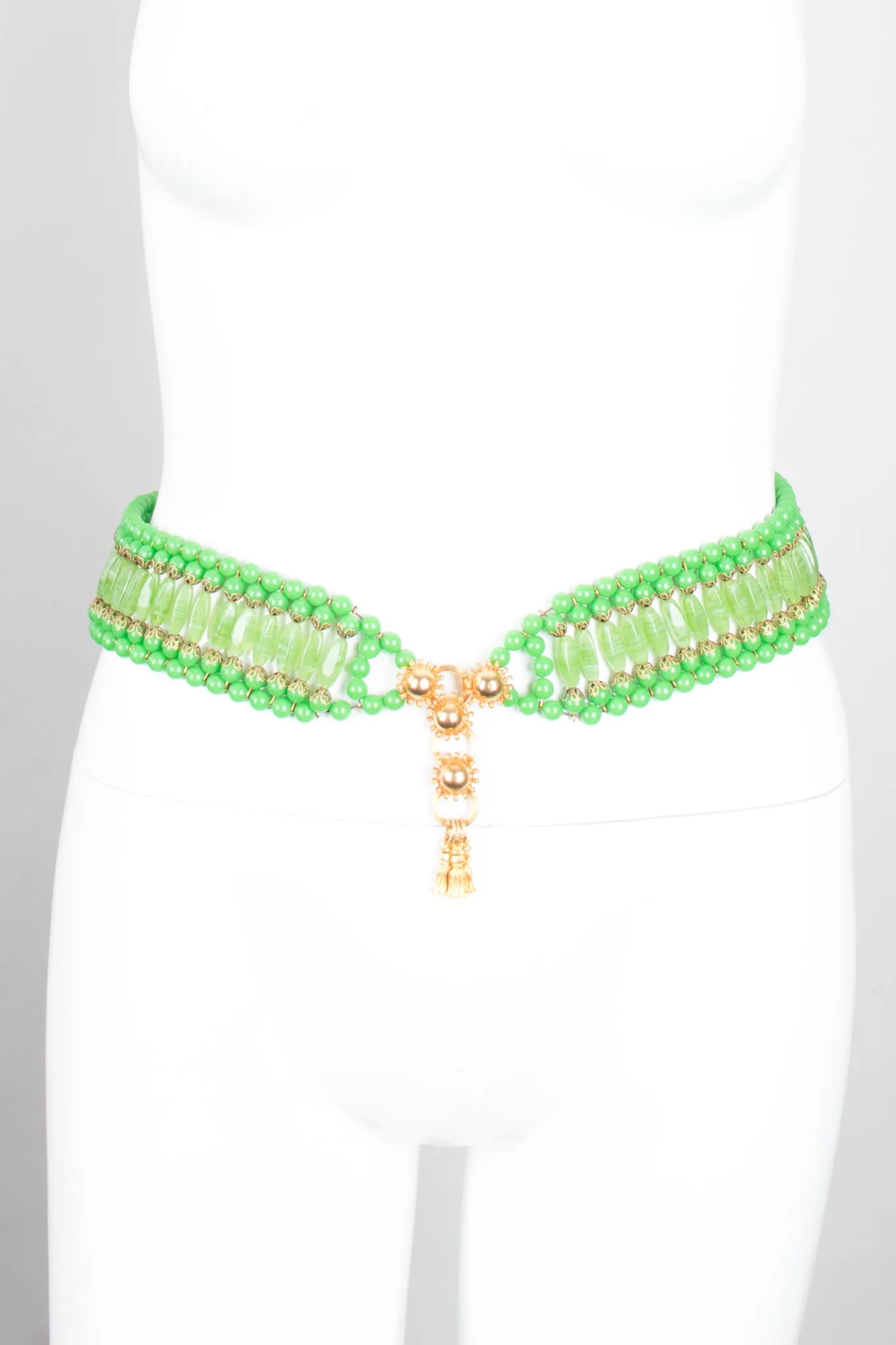 Green Glass Bead Belt