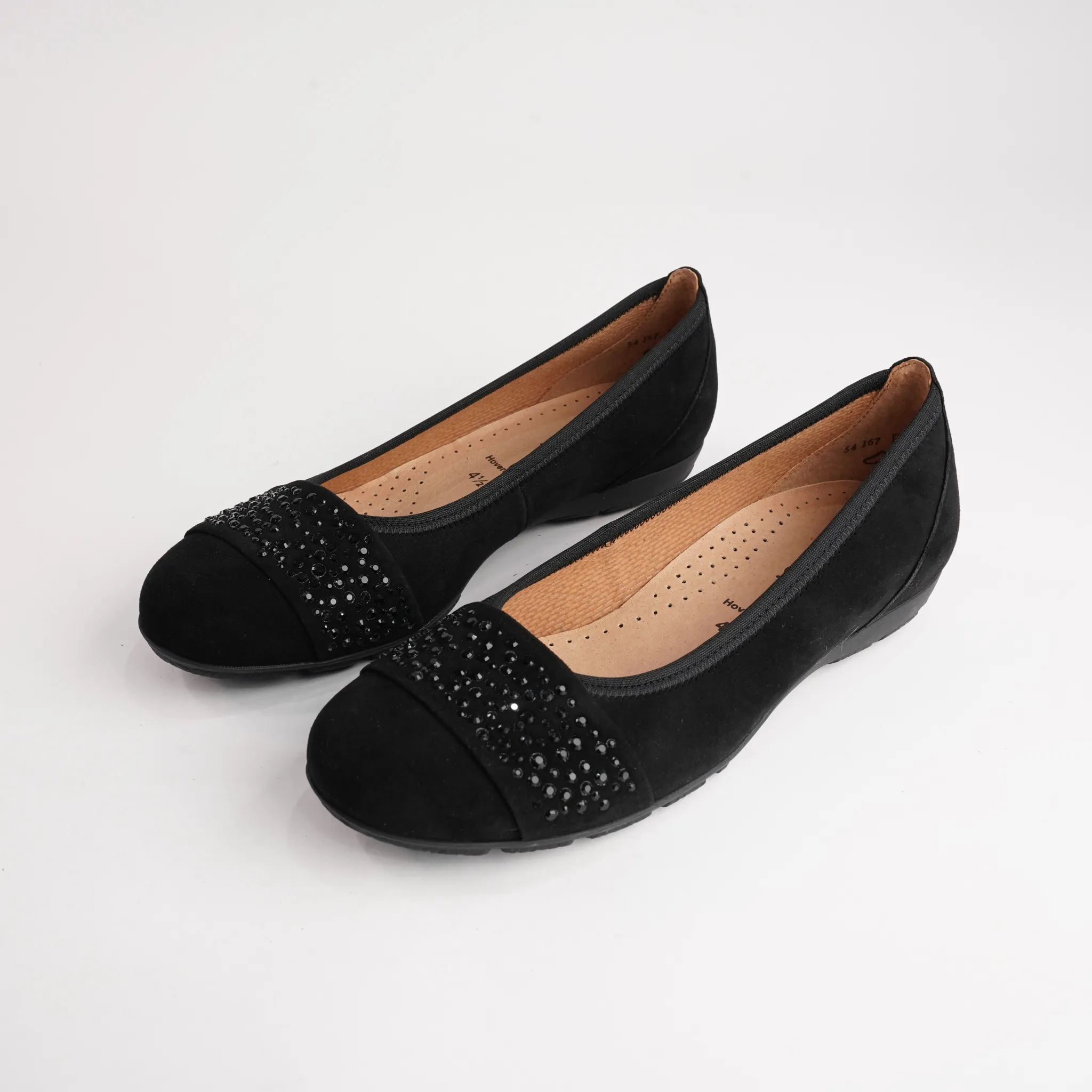 Greta Black Suede Leather Ballet Flats