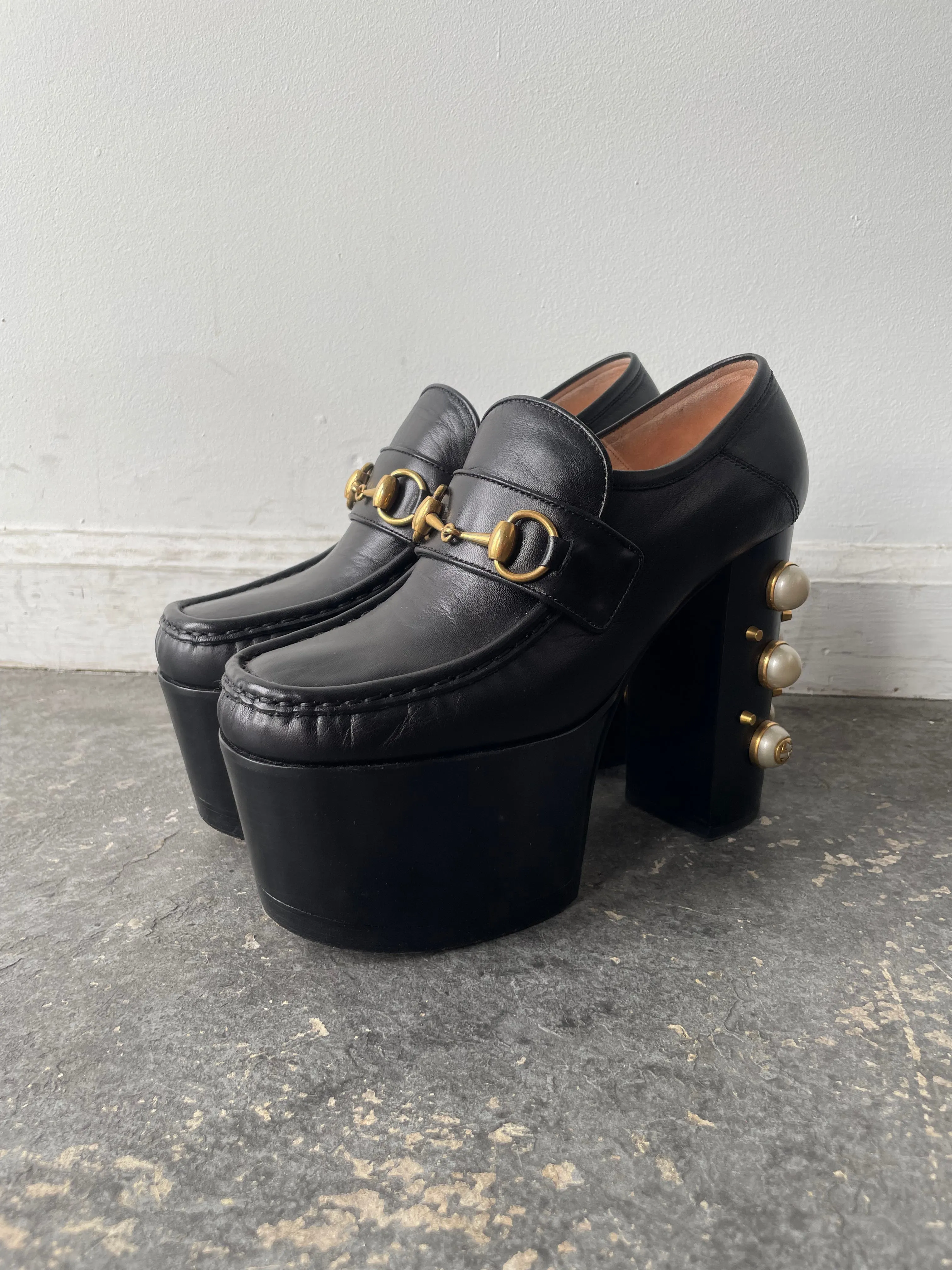Gucci Black Vegas Platform Loafers