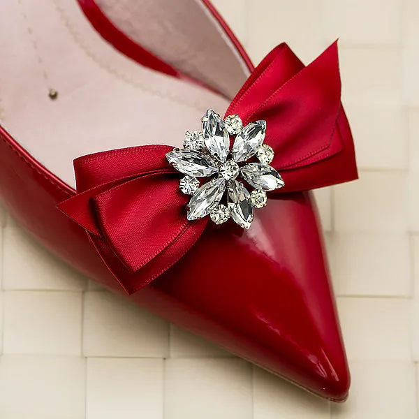 Hand Made Rhinestone Crystal Ribbon Bowtie