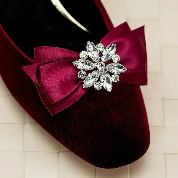 Hand Made Rhinestone Crystal Ribbon Bowtie
