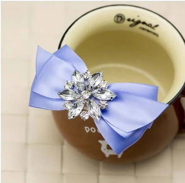 Hand Made Rhinestone Crystal Ribbon Bowtie