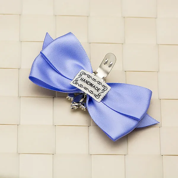 Hand Made Rhinestone Crystal Ribbon Bowtie