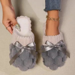 Hazel Blues® |  Bow Trim Contrast Slippers
