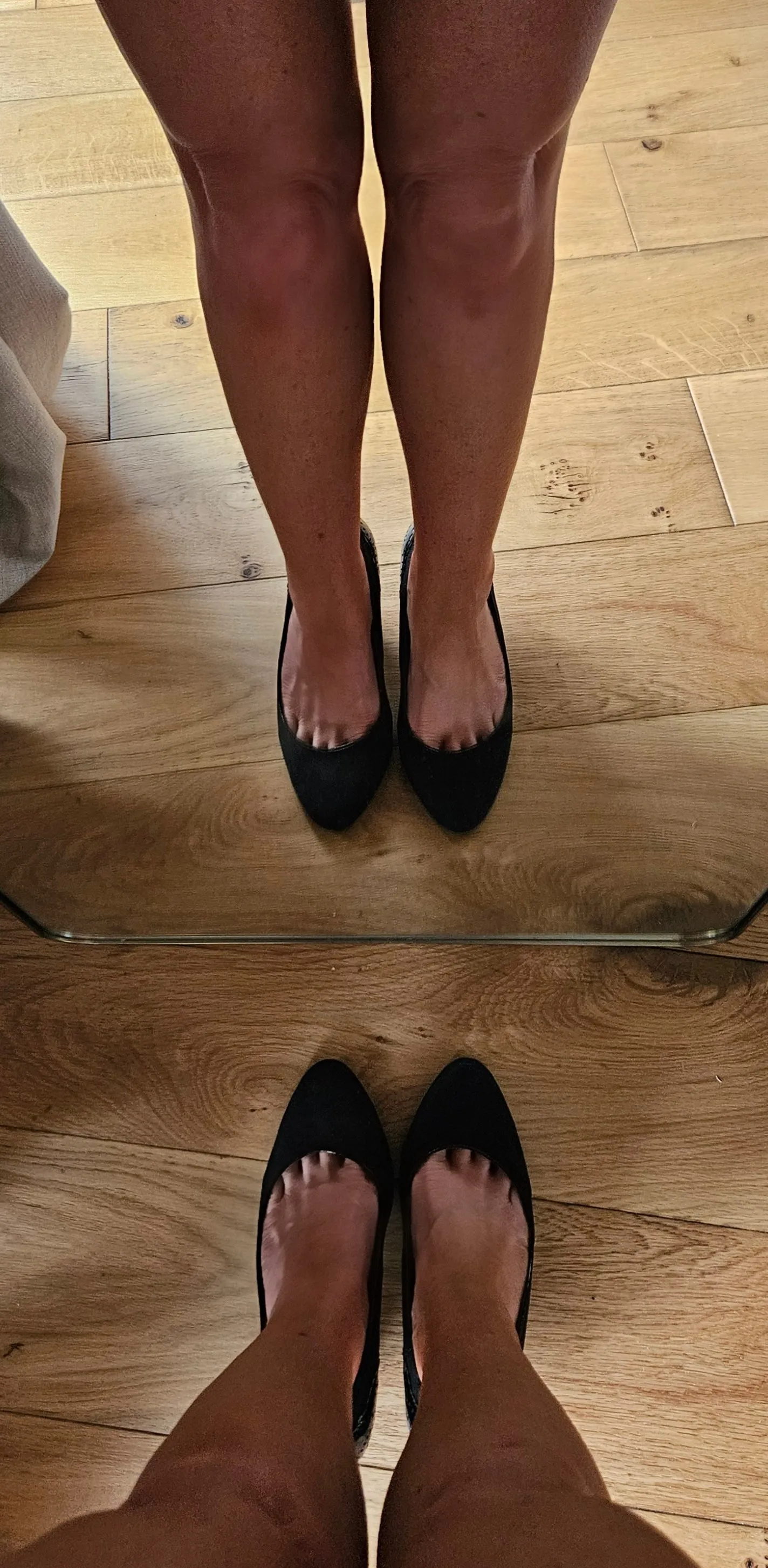Heavily Worn Black Work Shoes - UK6