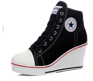 High Heel Top Canvas Shoes