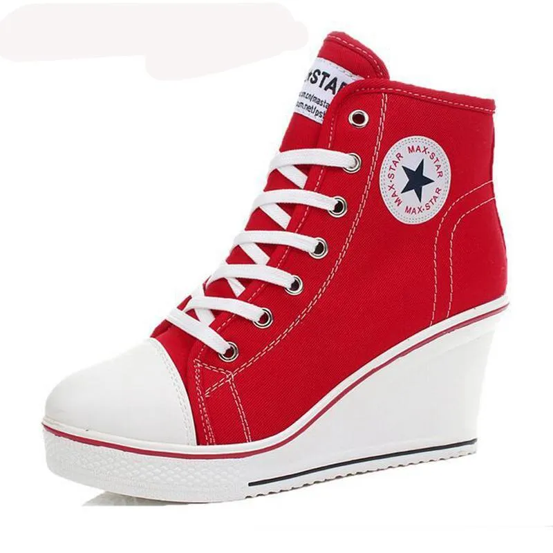 High Heel Top Canvas Shoes