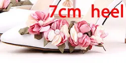 High Heels Lace Flower Pearl Formal Dress Shoes