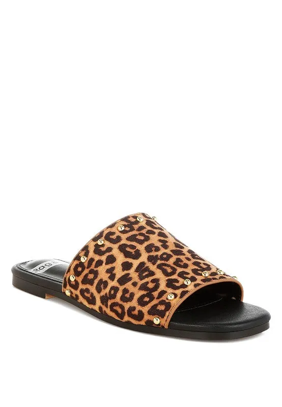 Hilsa Leopard Print Slip-On Flats