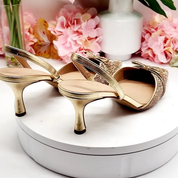 INC Womens Gelsey Rhinestone Slingback Heels