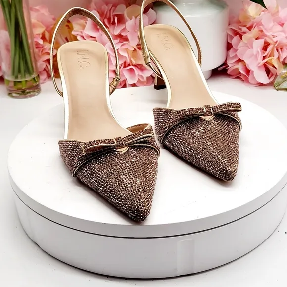 INC Womens Gelsey Rhinestone Slingback Heels
