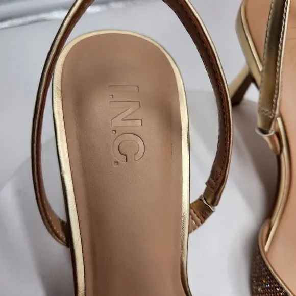 INC Womens Gelsey Rhinestone Slingback Heels