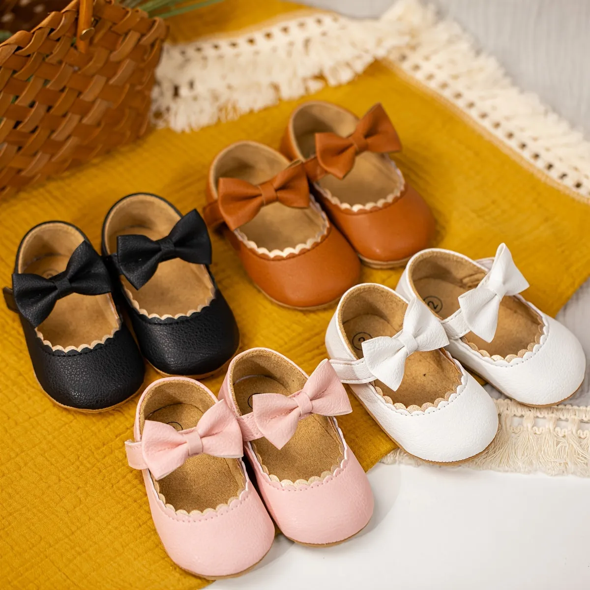 Infant Baby Girls Princess Mary Jane Flats with Soft-soled Anti-slip Design