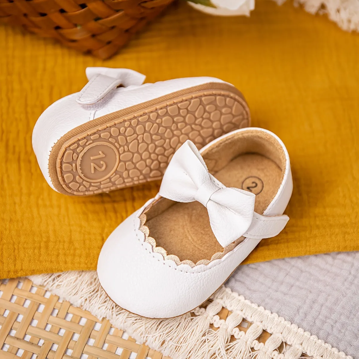 Infant Baby Girls Princess Mary Jane Flats with Soft-soled Anti-slip Design