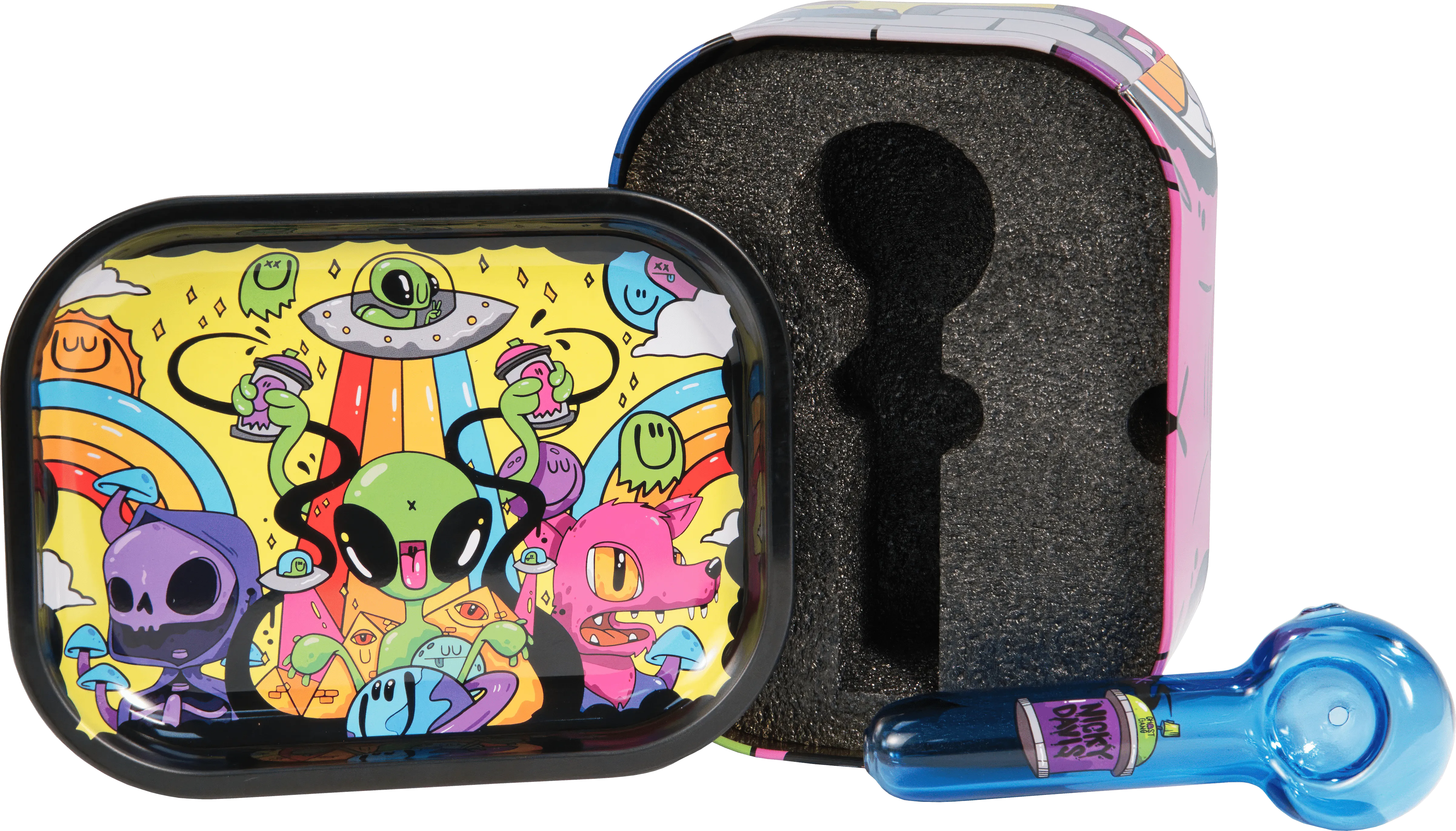 Influenced Brandz X Nicky Davis Hand Pipe In Tin Case - (1 Count)