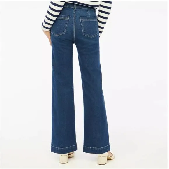 J. Crew Soft Denim High Rise Trouser Jean Signature Stretch Surf Shore Wash 28
