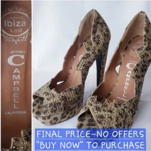 ⤵️Jeffrey Campbell Handmade Ibiza Last studded animal fur like heels *Size 6