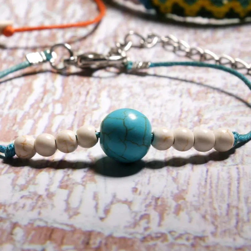 Jewellery - Handmade 4 Piece Bohemian Chic Summer Anklet Set - New