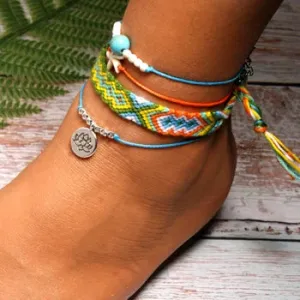 Jewellery - Handmade 4 Piece Bohemian Chic Summer Anklet Set - New