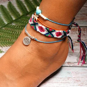 Jewellery - Handmade 4 Piece Bohemian Chic Summer Anklet Set - New