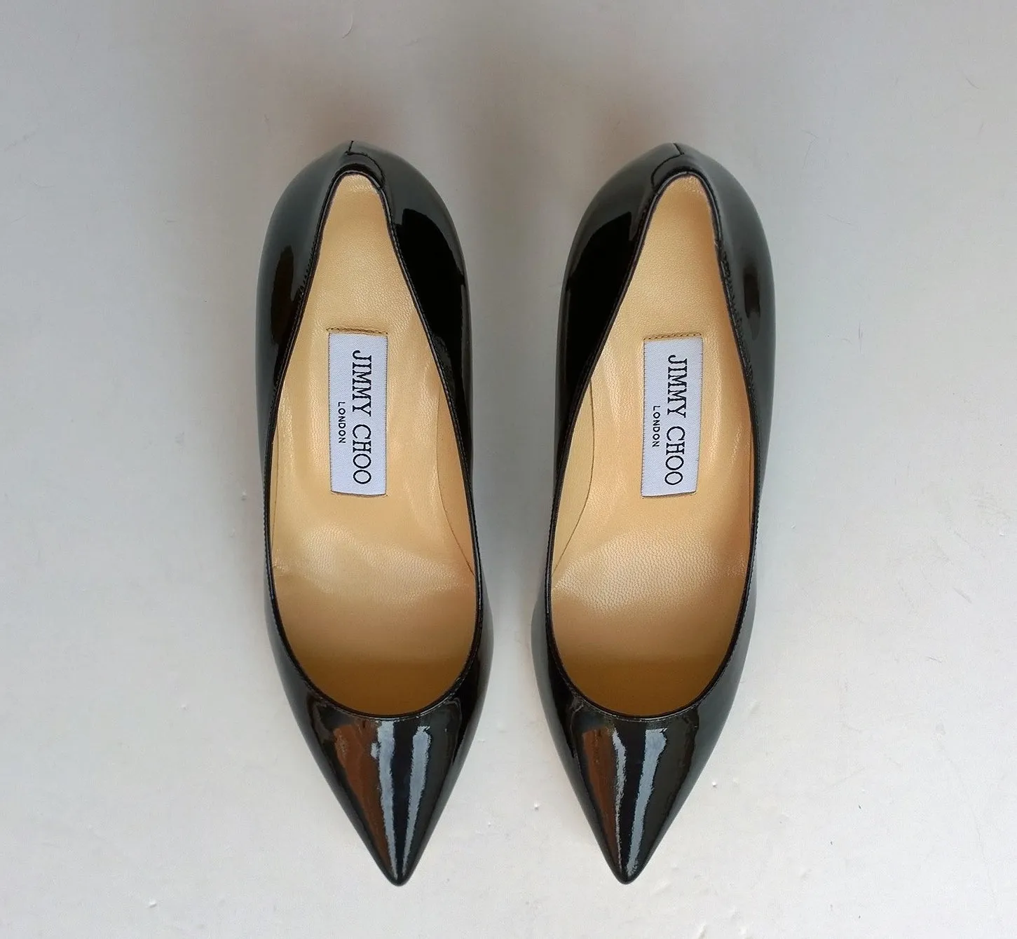 Jimmy Choo Aza Black Patent Kitten Heels pointy pumps sale