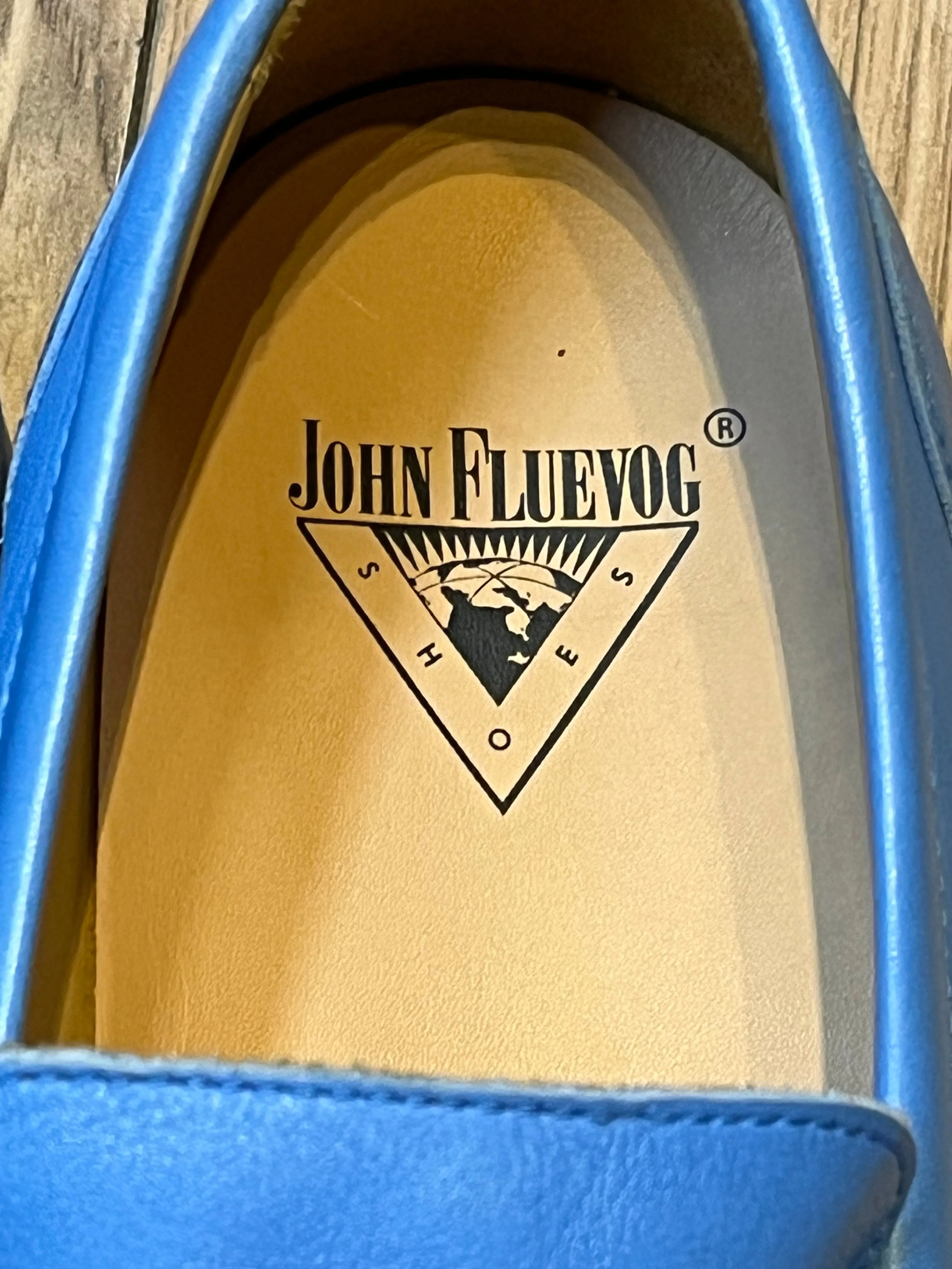 John Fluevog 7th Heaven Lindy Blue Loafers, Made in Portugal, Size US Mens 9, EUR 42