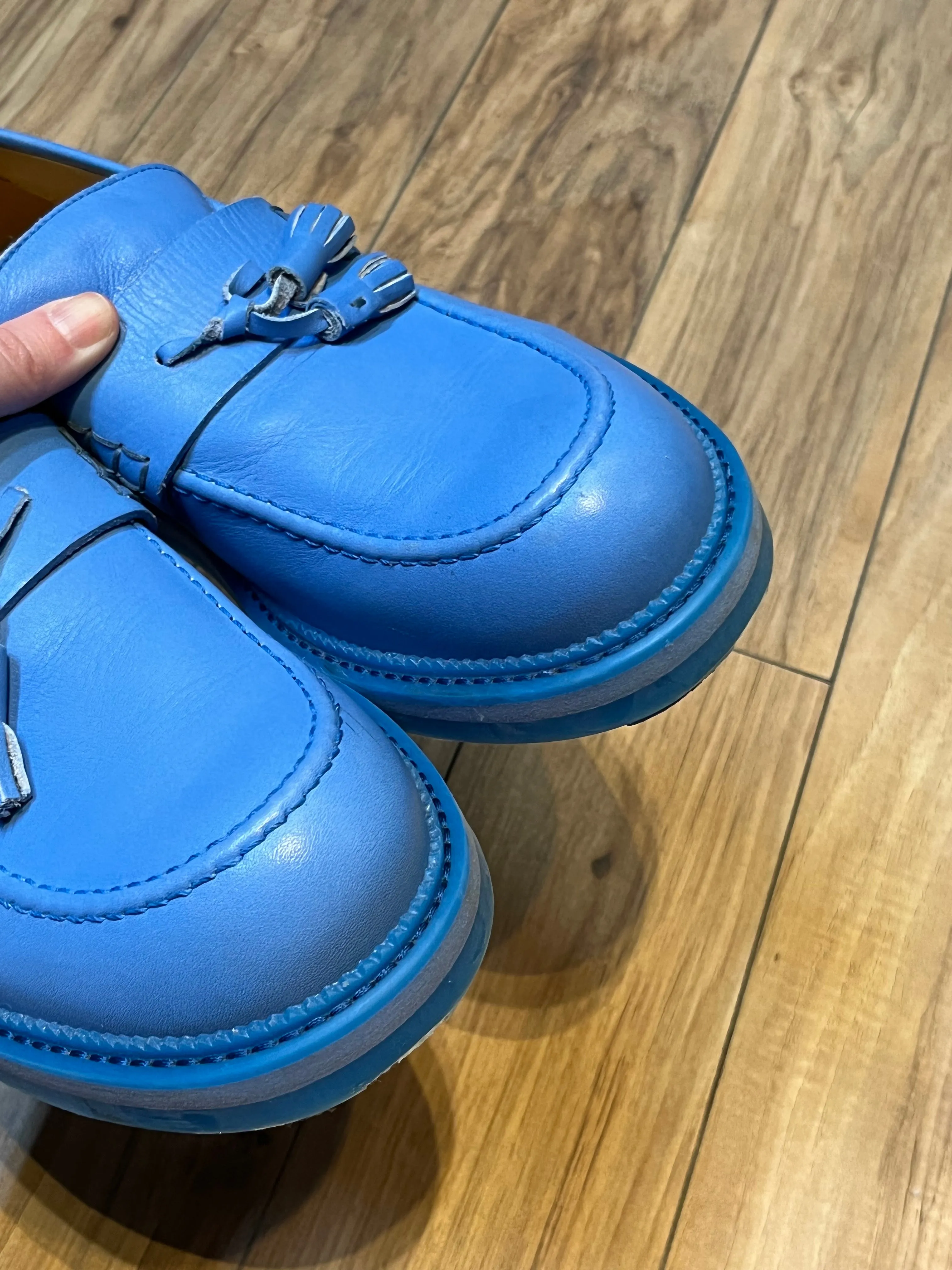 John Fluevog 7th Heaven Lindy Blue Loafers, Made in Portugal, Size US Mens 9, EUR 42