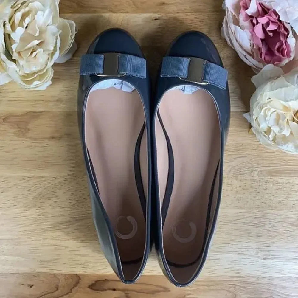 Journee Grey Bow Ballet Flats 8M