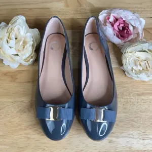 Journee Grey Bow Ballet Flats 8M