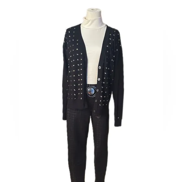 Juicy Couture Black Studded Cardigan Small