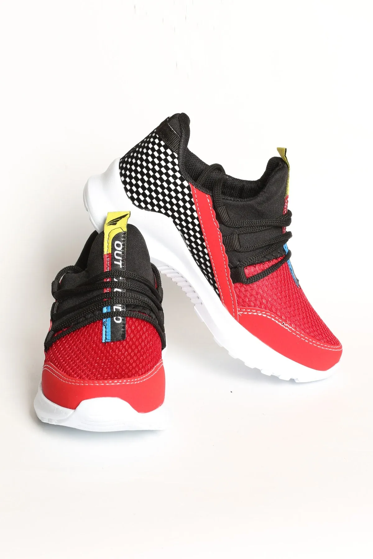 Kids Red-Black Orthopedic Walking Shoes
