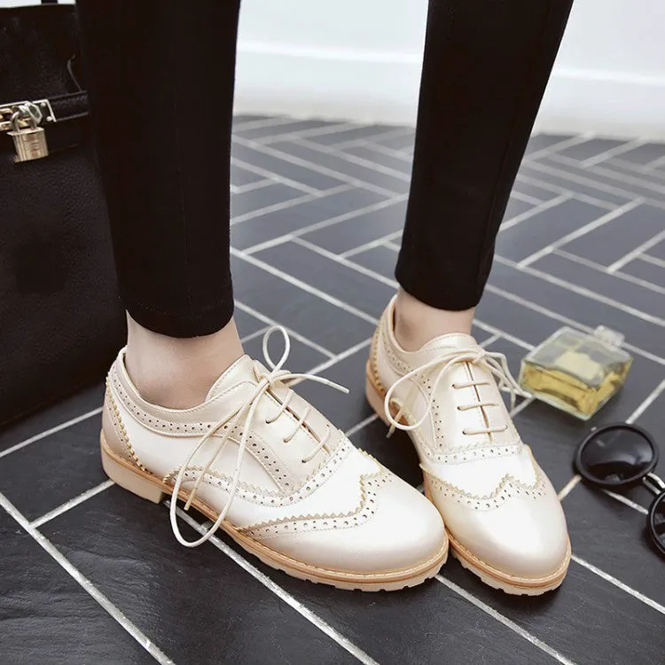 Lace Up Women Flat Oxford Shoes 1816