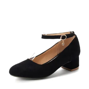 Ladies Shallow-mouthed Large Size Square Head Woman's Chunky Heels Pumps