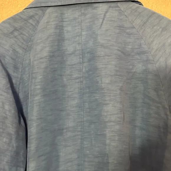 LAFAYETTE 148 Blue Blazer Coat Casual Double Zip size 10 Lightweight Gorgeous
