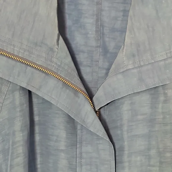 LAFAYETTE 148 Blue Blazer Coat Casual Double Zip size 10 Lightweight Gorgeous
