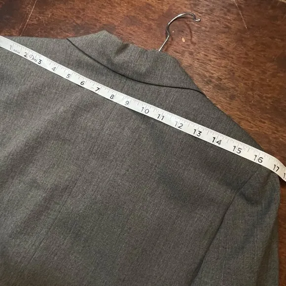 Lauren Ralph Lauren Wool Blazer Women 10 Lightweight Single Button Classic Gray