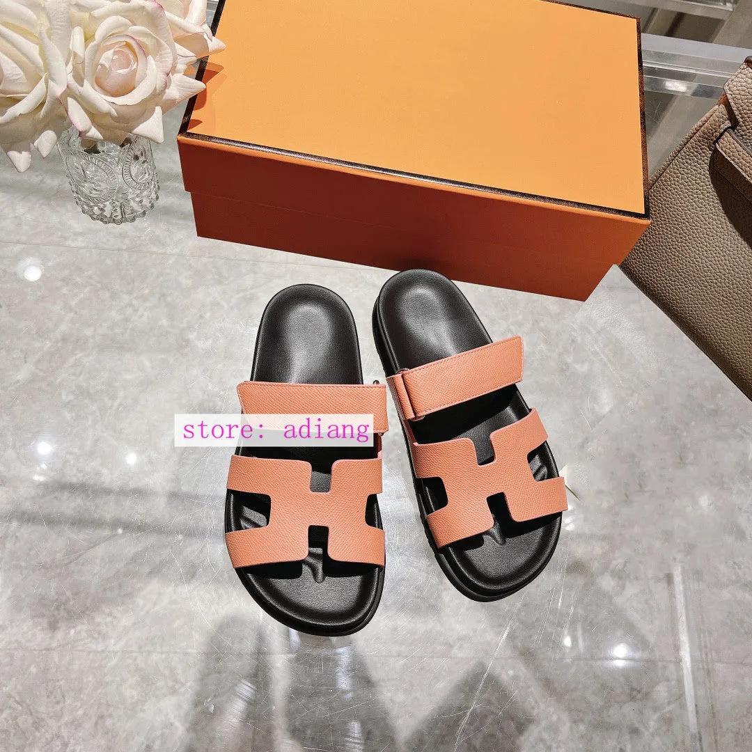 leather & suede slippers flats fashion classic women 35-40  men 39-45 2023 high quality