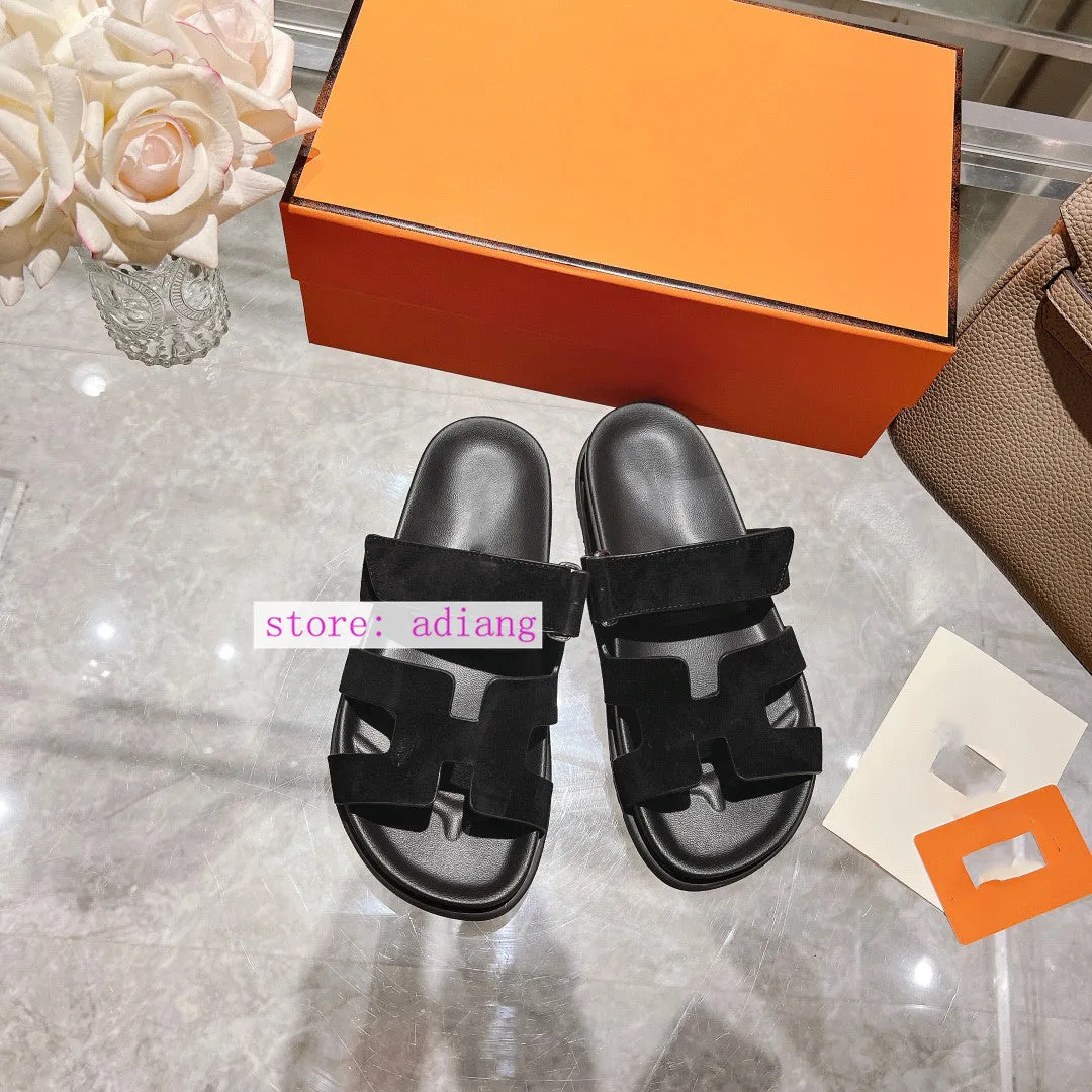 leather & suede slippers flats fashion classic women 35-40  men 39-45 2023 high quality