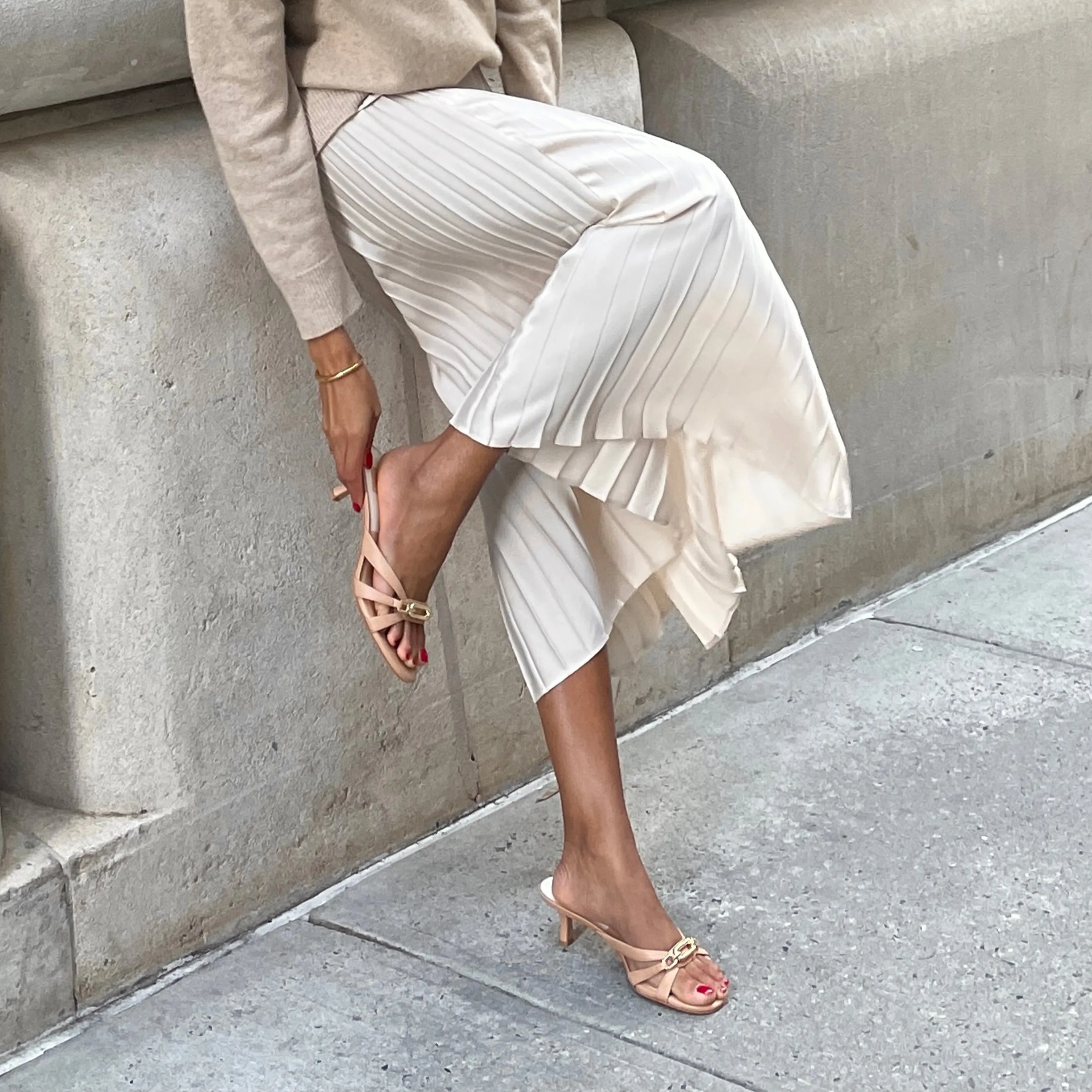 LERAH HEELS CAFE EMBOSSED LEATHER