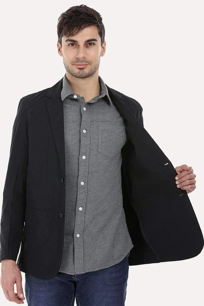 Lightweight Striped Casual Blazer