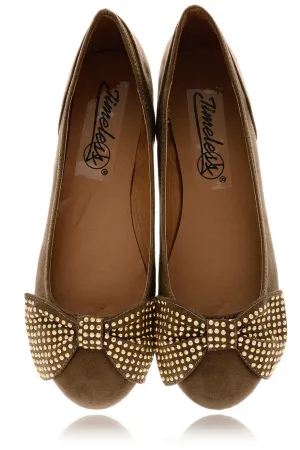 LILIANA Taupe Suede Shoes