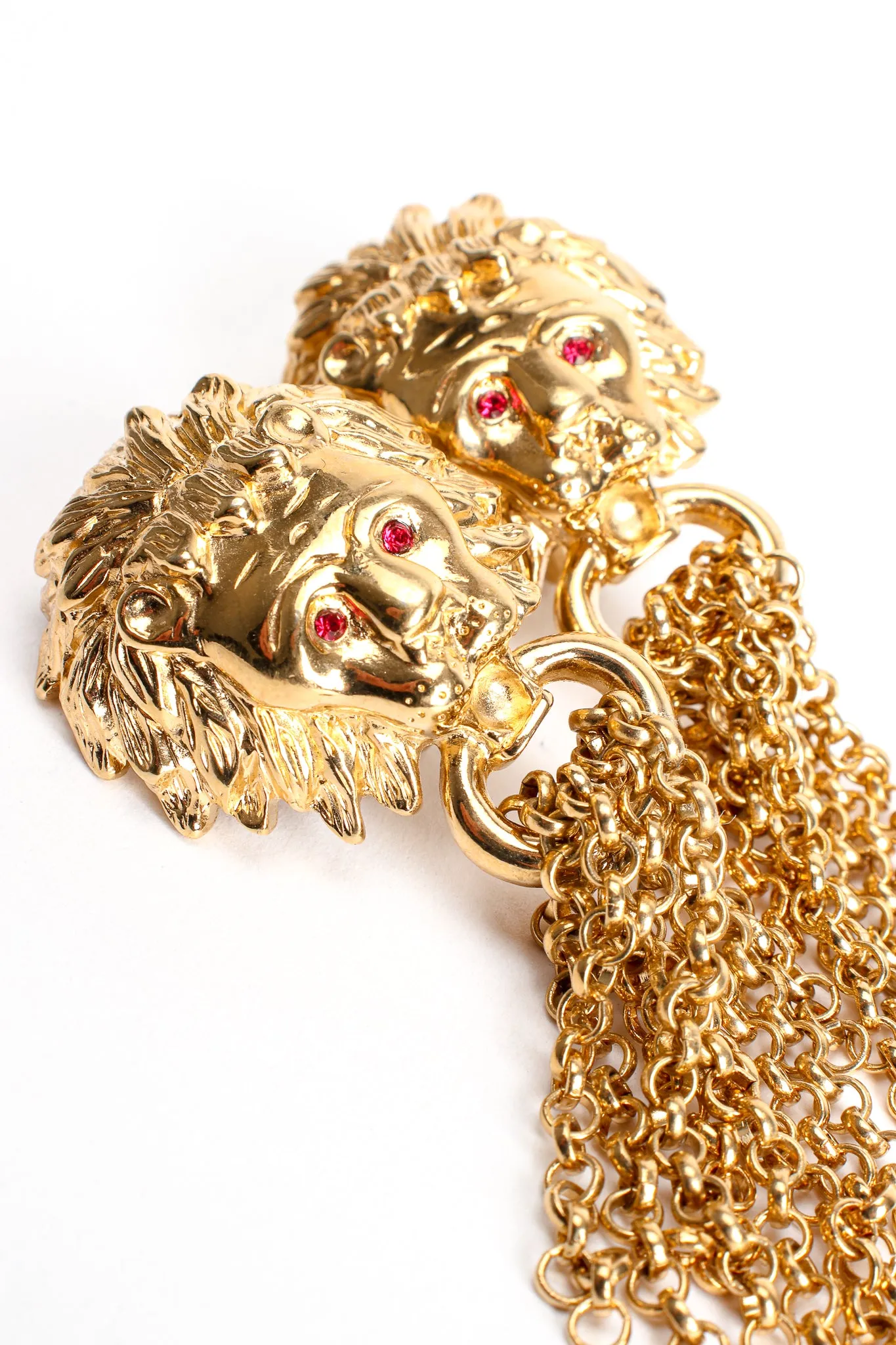Lion Chain Tassel Earrings